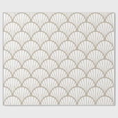 Beige en witte scallop patroon cadeaupapier (Vlak)
