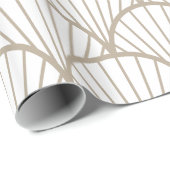 Beige en witte scallop patroon cadeaupapier (Rol Hoek)