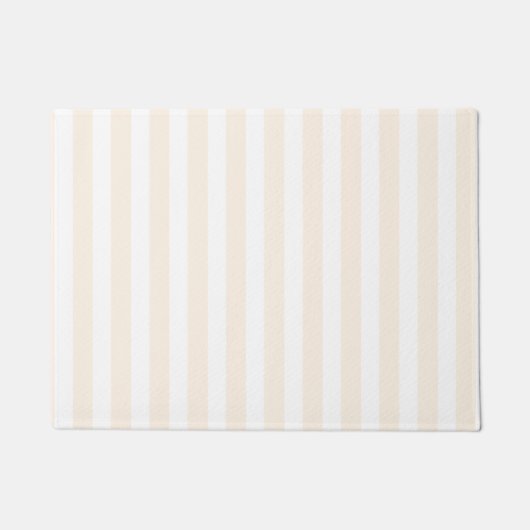 Beige en witte snoepjes strepen deurmat (Voorkant)