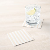 Beige en witte snoepjes strepen kartonnen onderzetters (Insitu)