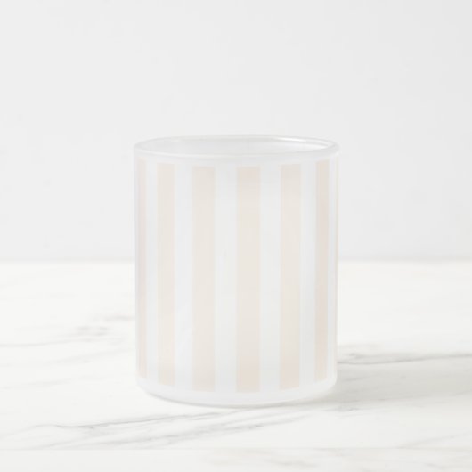 Beige en witte snoepjes strepen matglas koffiemok (Center)