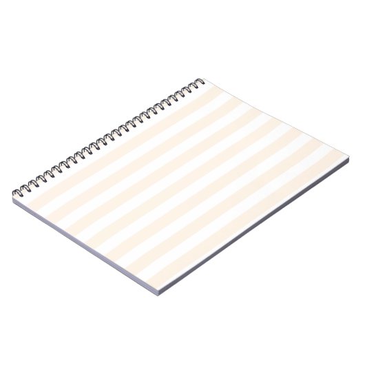 Beige en witte snoepjes strepen notitieboek (Linkerzijde)