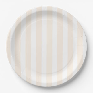 Beige en witte snoepjes strepen papieren bordje
