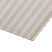 Beige en witte snoepjes strepen snijplank (Hoek)