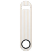 Beige en witte snoepjes strepen speed flessenopener (Voorkant)