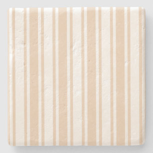 Beige en witte snoepjes strepen stenen onderzetter