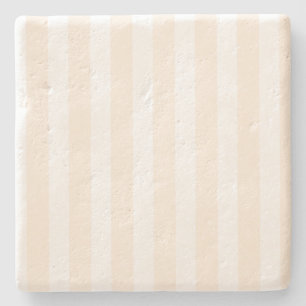 Beige en witte snoepjes strepen stenen onderzetter