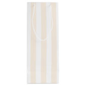 Beige en witte snoepjes strepen wijn cadeautas (Achterkant)
