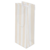 Beige en witte snoepjes strepen wijn cadeautas (Voorkant Gekanteld)