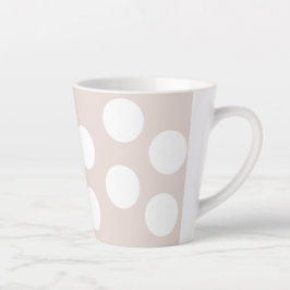 Beige en witte stippen latte mok