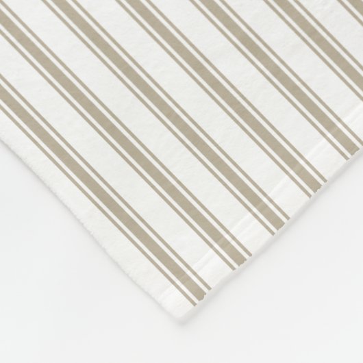 Beige en witte streep fleece deken (Hoek)