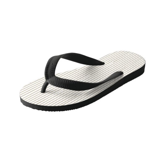 Beige en witte streep kinder teenslippers (Schuin)