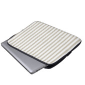 Beige en witte streep laptop sleeve (Voorkant onderkant)