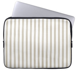 Beige en witte streep laptop sleeve