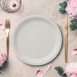 Beige en witte streep papieren bordje