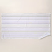 Beige en witte streep strandlaken (Voorkant)