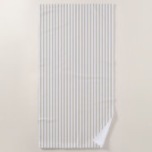 Beige en witte streep strandlaken (Voorkant)