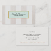 Beige en witte strepen Boutique Visitekaartje (Voorkant / Achterkant)