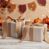 Beige en witte strepen patroon cadeaupapier