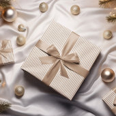 Beige en witte strepen patroon cadeaupapier