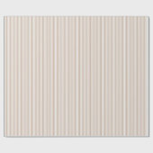 Beige en witte strepen patroon cadeaupapier (Vlak)