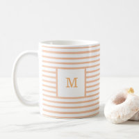 Beige en Witte Stripes Aangepast monogram