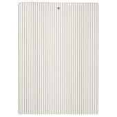Beige en Witte Ticking Streep Klembord (Achterkant)