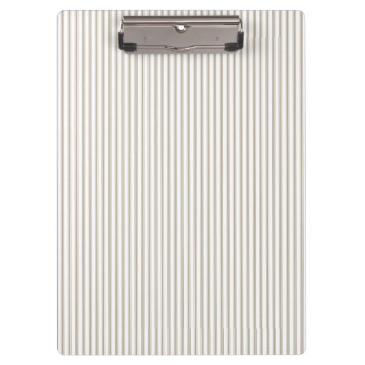 Beige en Witte Ticking Streep Klembord (Voorkant)