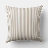 Beige en witte ticking stripe kussen (Achterkant)