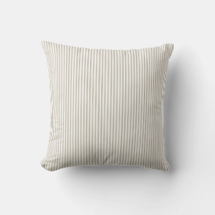 Beige en witte tikkelstreep  kussen