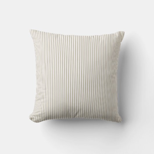 Beige en witte tikkelstreep  kussen (Voorkant)