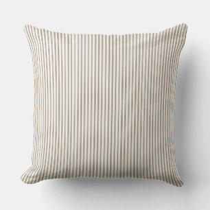 Beige en witte tikkende streep kussen