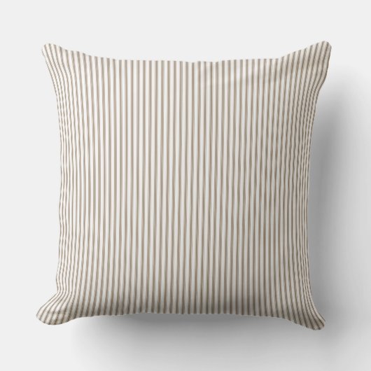 Beige en witte tikkende streep kussen (Voorkant)