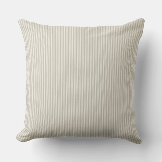 Beige en witte tikkende streep kussen (Voorkant)