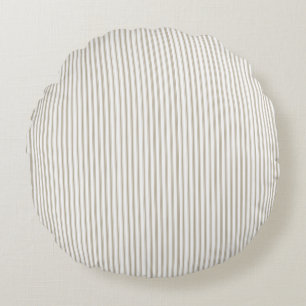 Beige en witte tikkende streep  rond kussen