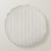 Beige en witte tikkende streep rond kussen (Achterkant)
