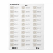Beige en witte trendy Damask Custom Monogram Etiket (Full Sheet)