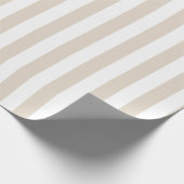 Beige en Witte Verticale Streeppatroon Cadeaupapier (Hoek)