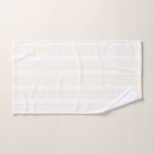 Beige en witte vijf strips bad handdoek (Handdoek)