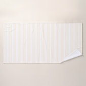 Beige en witte vijf strips badhanddoek (Badhanddoek)