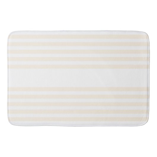 Beige en witte vijf strips badmat (Voorkant)