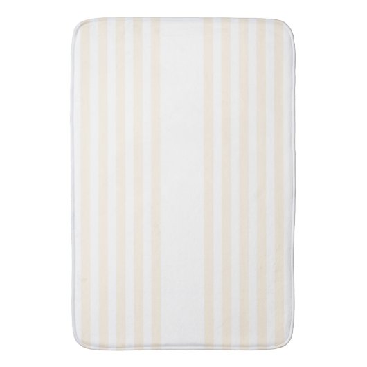 Beige en witte vijf strips badmat (Voorkant Verticaal)