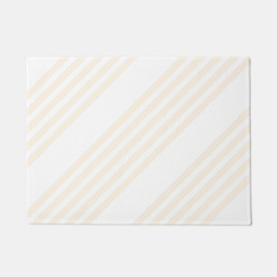 Beige en witte vijf strips deurmat