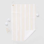 Beige en witte vijf strips golfhanddoek (Insitu)