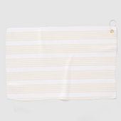 Beige en witte vijf strips golfhanddoek (Horizontaal)