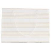 Beige en witte vijf strips groot cadeauzakje (Achterkant)