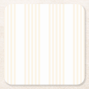 Beige en witte vijf strips kartonnen onderzetters
