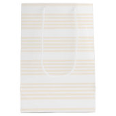 Beige en witte vijf strips medium cadeauzakje (Achterkant)