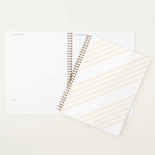Beige en witte vijf strips planner (Display)