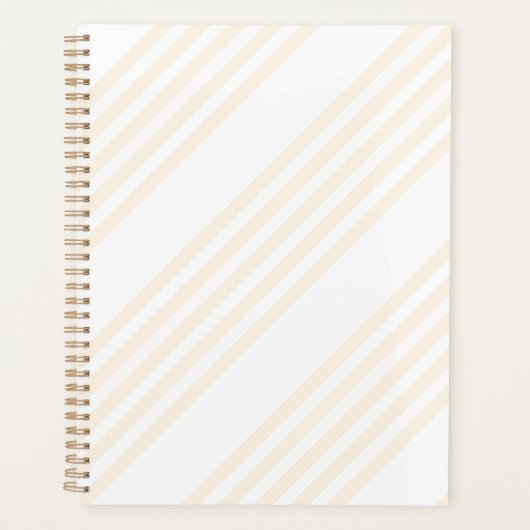 Beige en witte vijf strips planner (Voorkant)